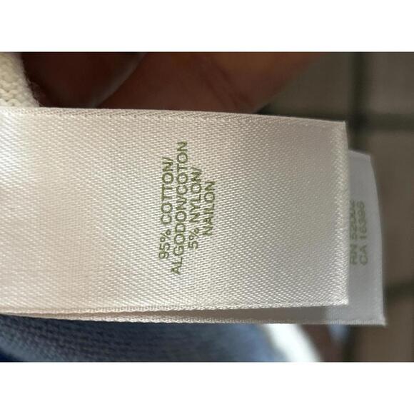 Vintage Lizgolf Womens Knit Vest Sz Large Blue White Striped Vest - Picture 5 of 5